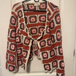 Lucky Brand crochet cardigan
